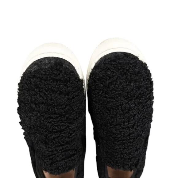Steven Shoes Womens 6 Sneakers Casual Slip On Skimmer Faux Fur Black Fashion NY - Picture 8 of 16